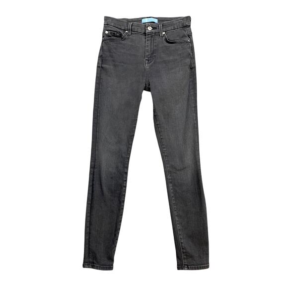7 For All Mankind Jeans Womens 26 Gray Denim B(Air) The High Waist Ankle Skinny - Picture 1 of 14